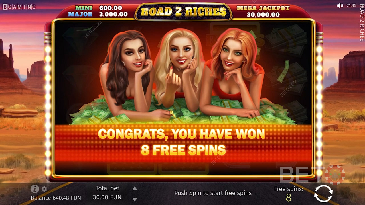 Road 2 Riches में कुछ निःशुल्क स्पिन जीतना