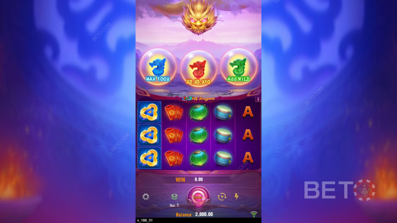 3 पॉट ड्रैगन्स ऑनलाइन स्लॉट में अपनी शर्त का 10,000 गुना जीतें!
