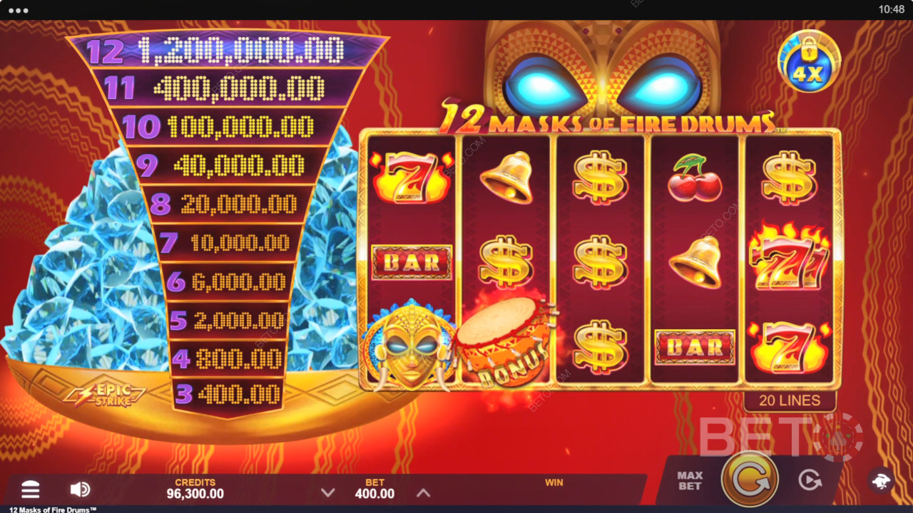 Gameburger Studios के 12 मास्क ऑफ फायर ड्रम्स कैसे बजाएं