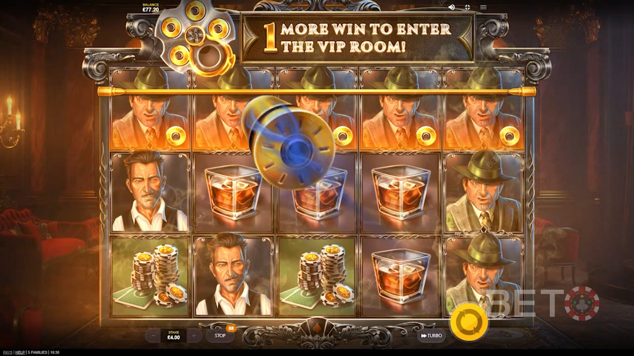 वीआईपी रूम में प्रवेश करें और 5 फैमिलीज़ स्लॉट मशीन में बड़ी जीत हासिल करें