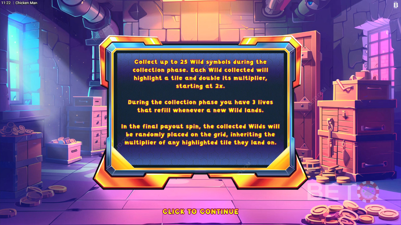 बैकसीट गेमिंग द्वारा चिकन मैन में बोनस सुविधाओं की व्याख्या