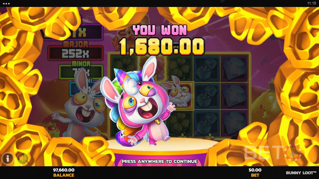 बन्नी लूट ऑनलाइन स्लॉट में अपनी शर्त का 5,000 गुना जीतें!