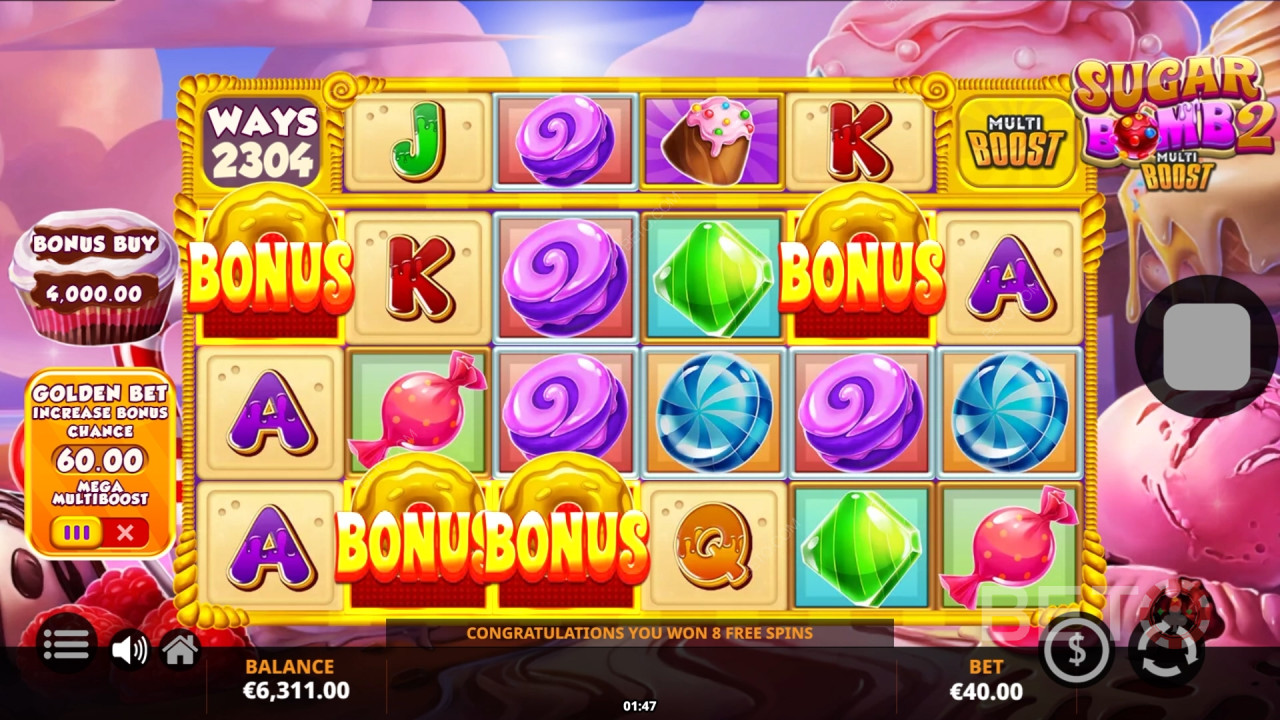 सुगर बॉम्ब 2 मल्टीबूस्ट की समीक्षा BETO स्लॉट्स द्वारा