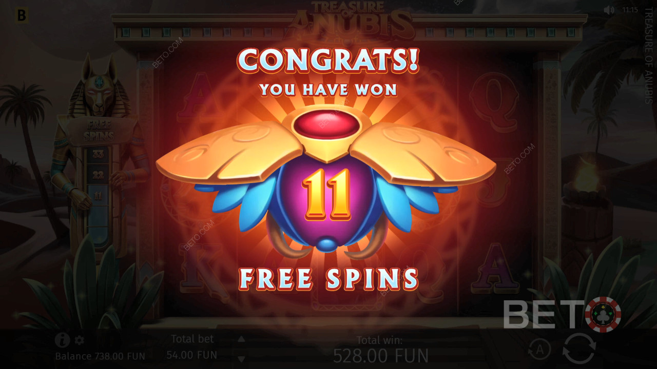 BGaming द्वारा ट्रेजर ऑफ एनुबिस में बोनस सुविधाओं की व्याख्या