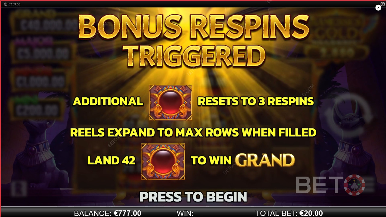 रामेसेस गोल्ड मेगावेज़ स्लॉट में अपनी शर्त का 8,641 गुना जीतें!