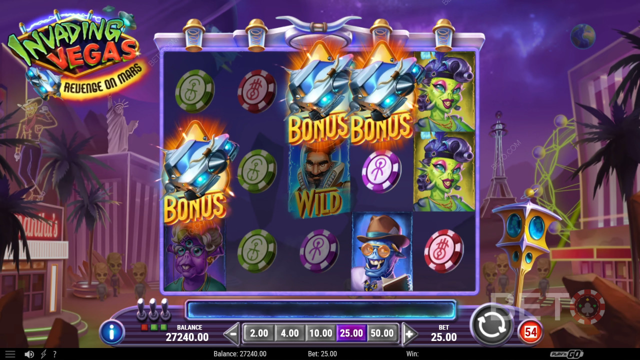 BETO Slots द्वारा Invading Vegas Revenge on Mars की समीक्षा