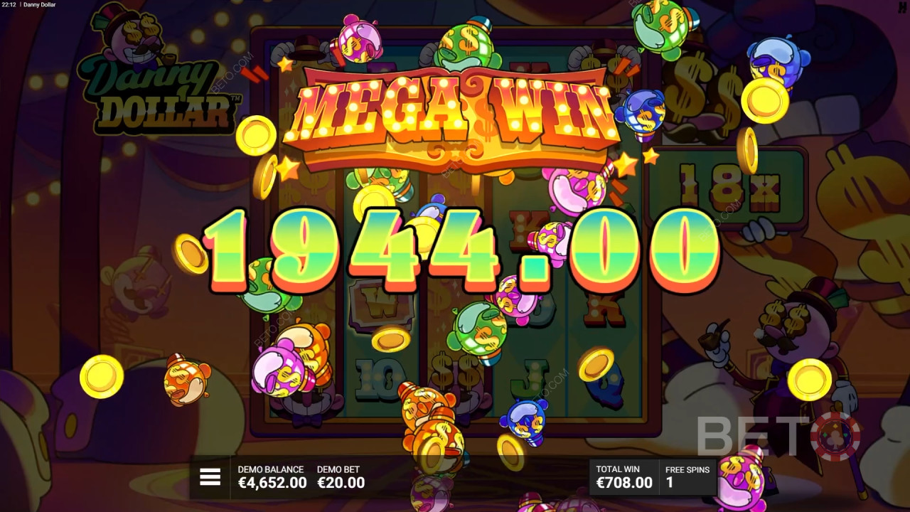 Hacksaw Gaming द्वारा डैनी डॉलर में बोनस सुविधाओं की व्याख्या