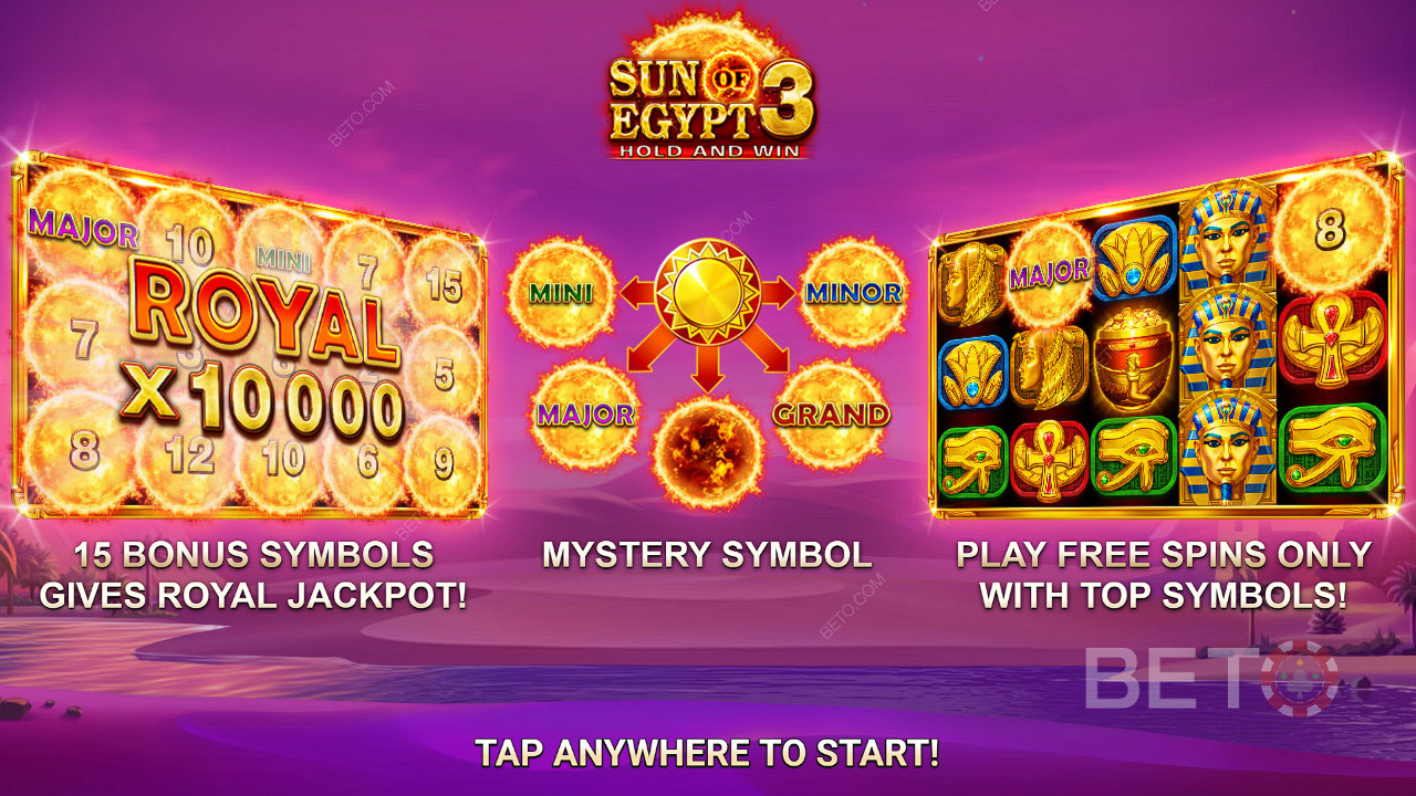सन ऑफ इजिप्ट 3 स्लॉट ऑनलाइन में अपनी शर्त का 10,000 गुना जीतें!