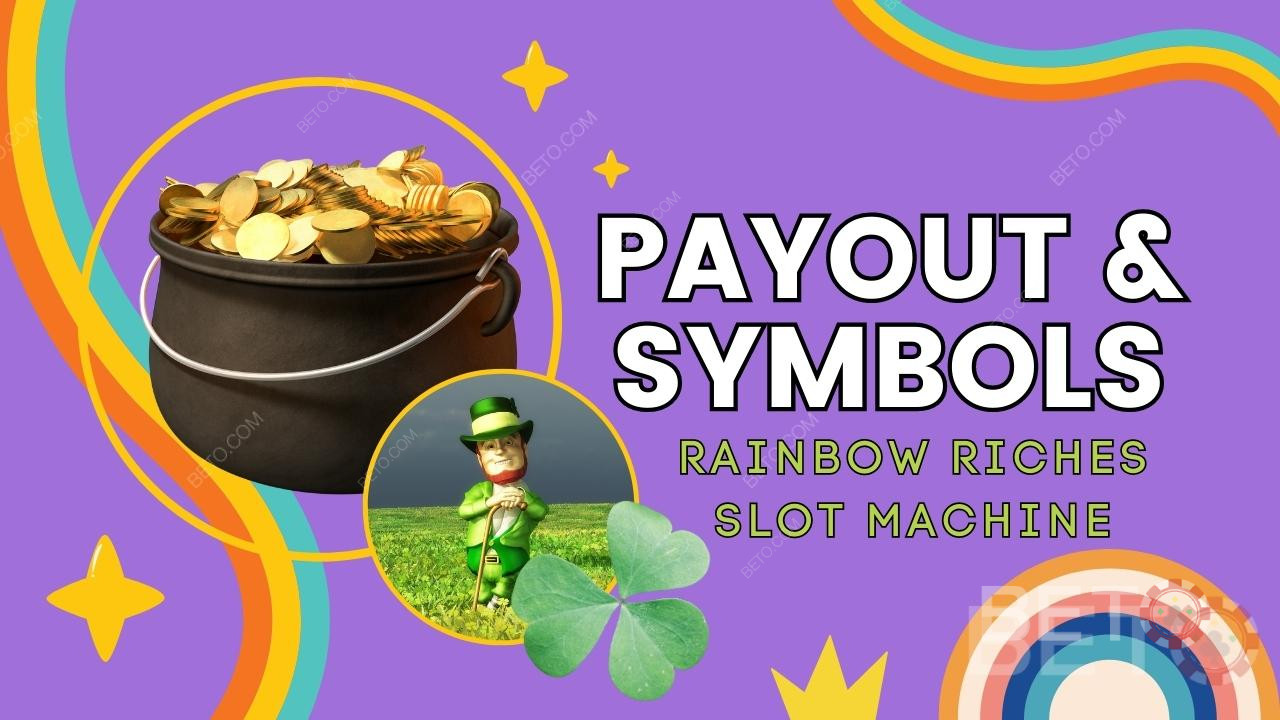Rainbow Riches गेम में भुगतान और प्रतीकों की व्याख्या