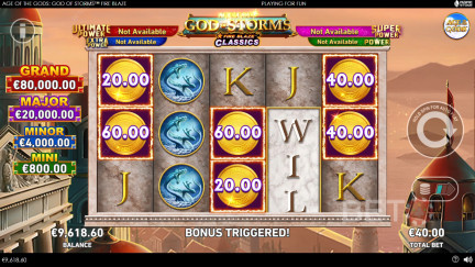 Age of the Gods: God of Storms Fire Blaze स्लॉट्-फ्री खेलें और रिव्यूस (2025)